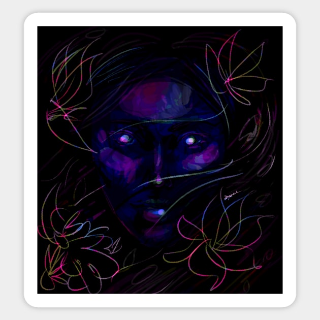 Purple Flower Faerie Spirit Sticker by georgiagoddard